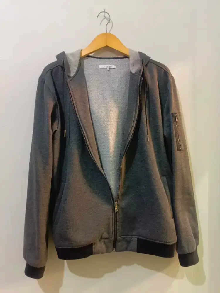 Grey Zip Hoodie Valino