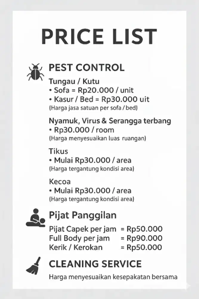 Jasa Pestcontrol dll. Bisa apa aja
