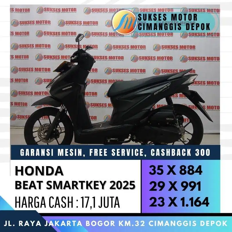HONDA BEAT DLX SMARTKEY 2025 TERMURAH CASH KREDIT UNIT MULUS