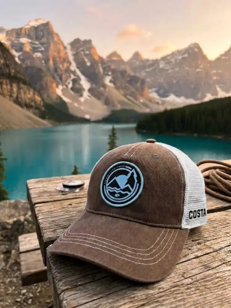Topi Trucker Mancing Ikan Costa Original Second Warna Coklat