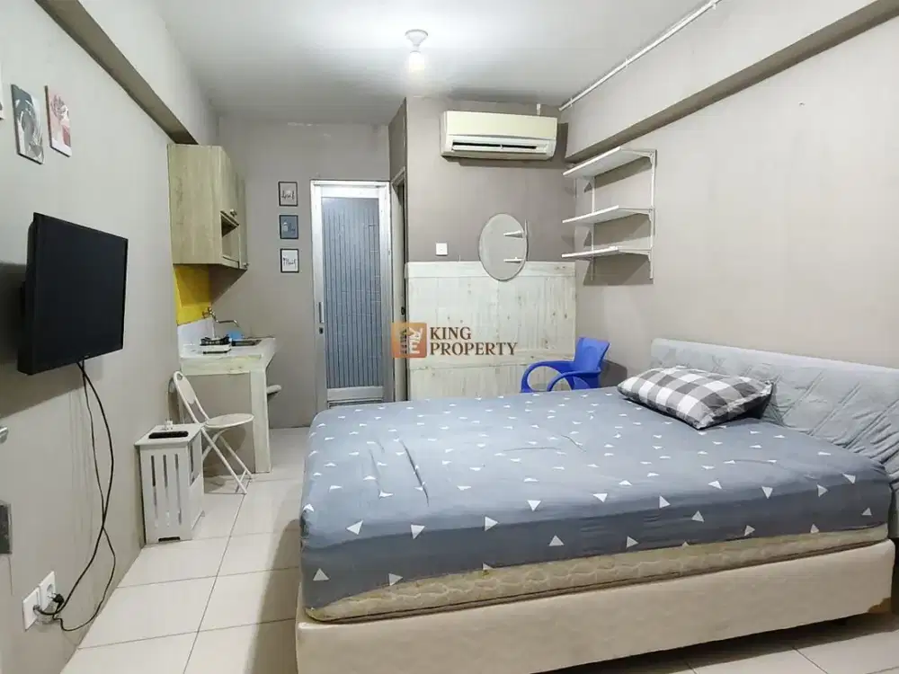 Studio Murah Apartemen Green Bay Pluit Greenbay 21M² Furnished, Tower Depan, View Kota, Siap Huni