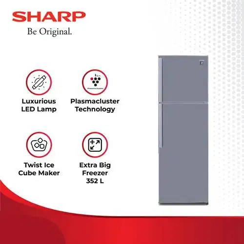 SHARP SJ-450GP-SD SJ450GPSD Lemari Es 2 Pintu 352 Liter Plasmacluster