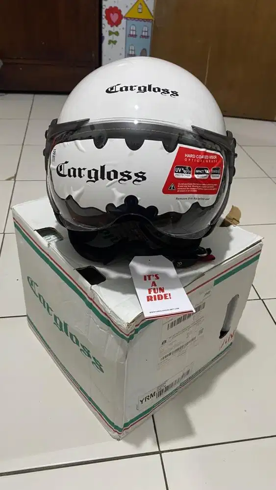 Cargloss YRM Helm Half Face - Sp Whity White ukuran XL
