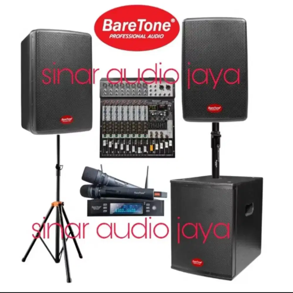 Paket soundsystem Baretone 10 inch max10hd & subwoofer Baretone 15 inc
