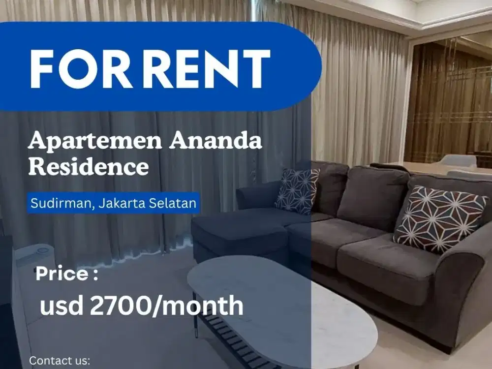 DISEWA APARTEMEN ANANDAMAYA RESIDENCE BEST UNIT 2+1BR FF CITY VIEW