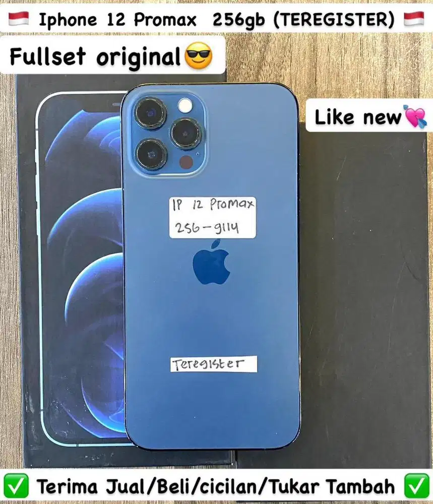 Iphone 12 Promax 256 Gb Pasific blue teregister
