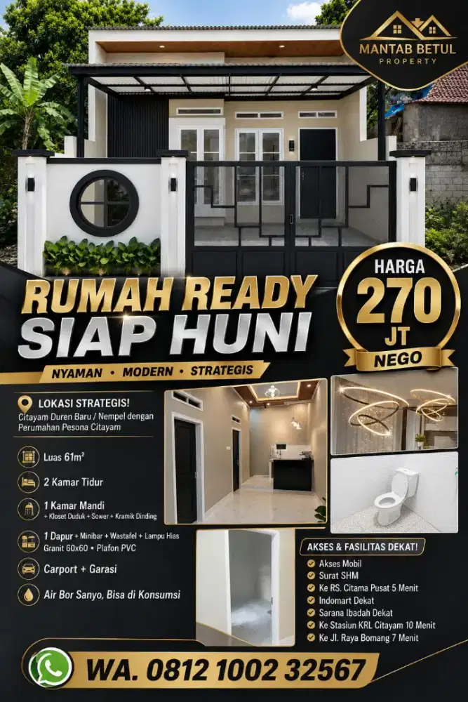 Di jual Rumah siap huni dekat stasiun krl citayam