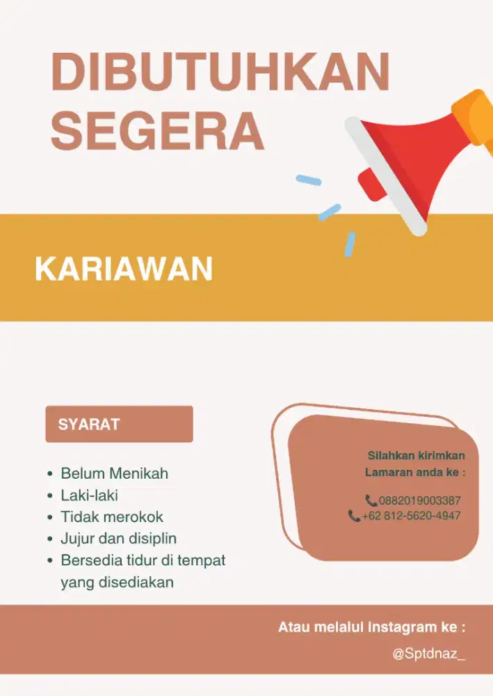 Dicari kariawan