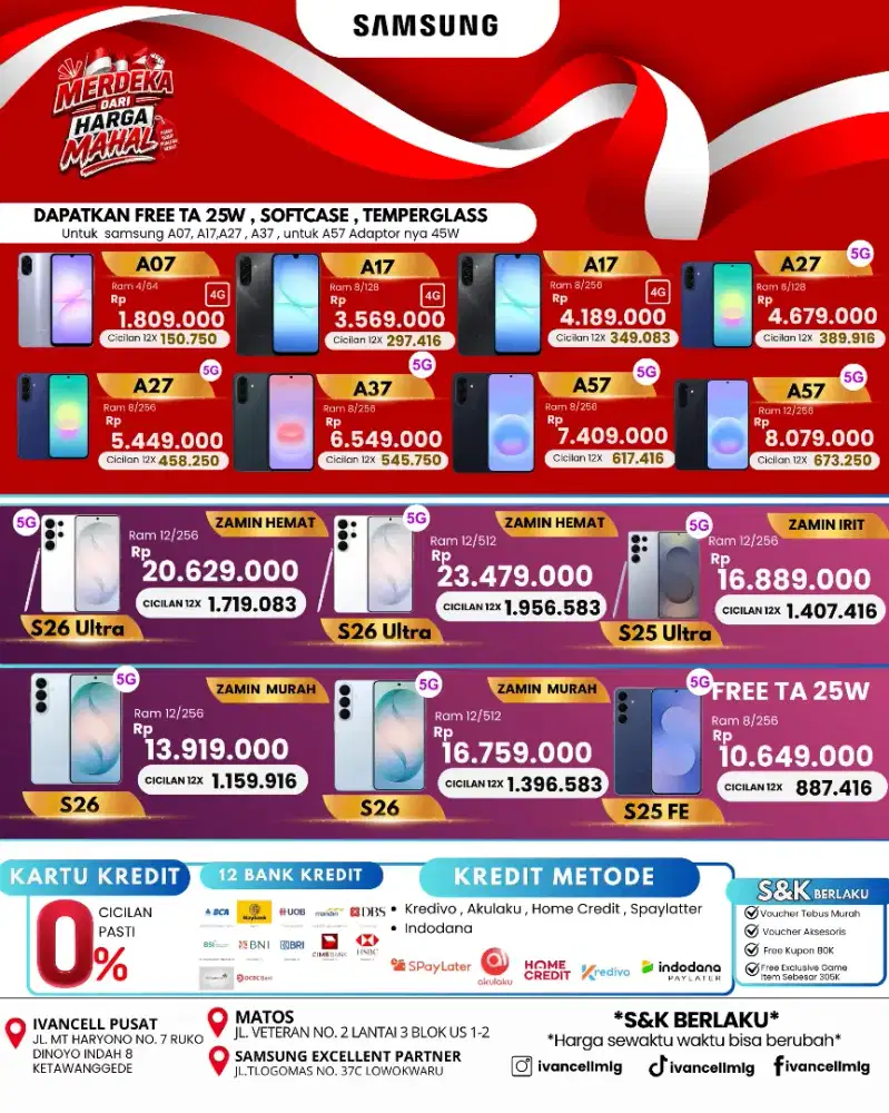 SAMSUNG PROMO TERBARU HARGA TERMURAH FREE AKSESORIS ORI
