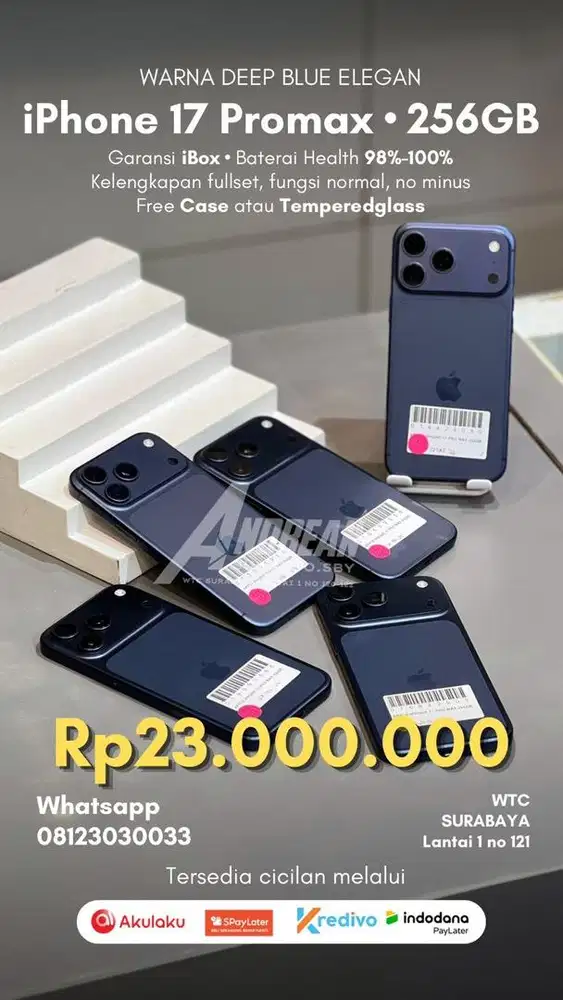 Second Iphone 17 promax 256gb ibox Deep Blue