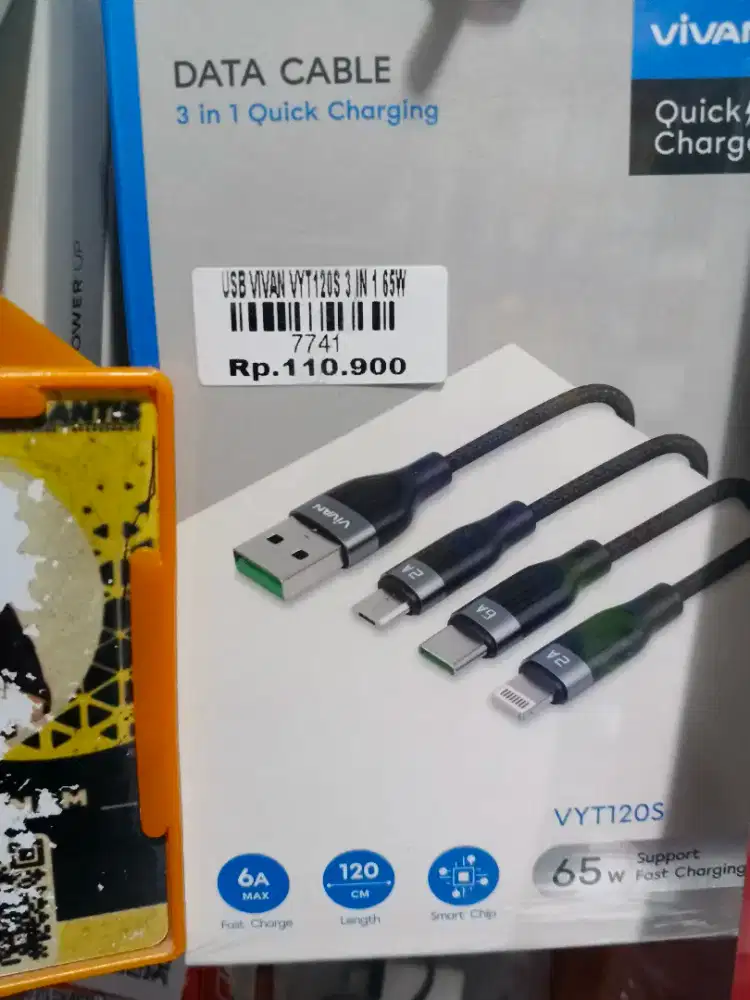 KABEL DATA VIVAN 3 in 1 VYT120S 65Watt 1,2M