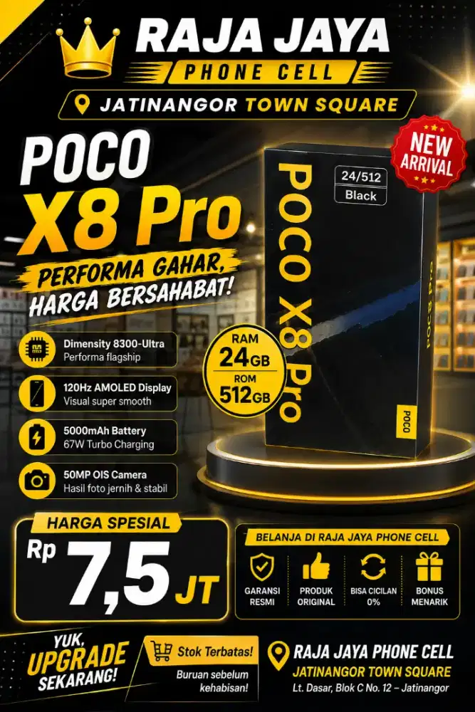 POCO X8 Pro 24/512GB — PERFORMA GAJAH, HARGA BERSAHABAT!