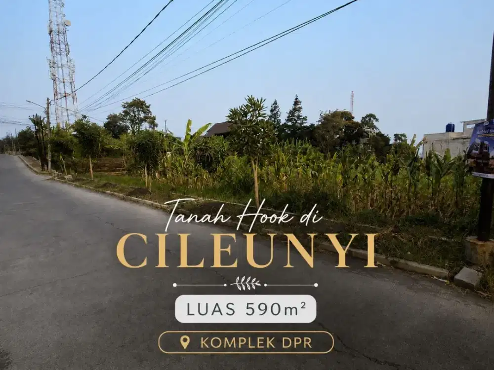 Dijual Tanah Hook 590m², Komplek DPR Cileunyi