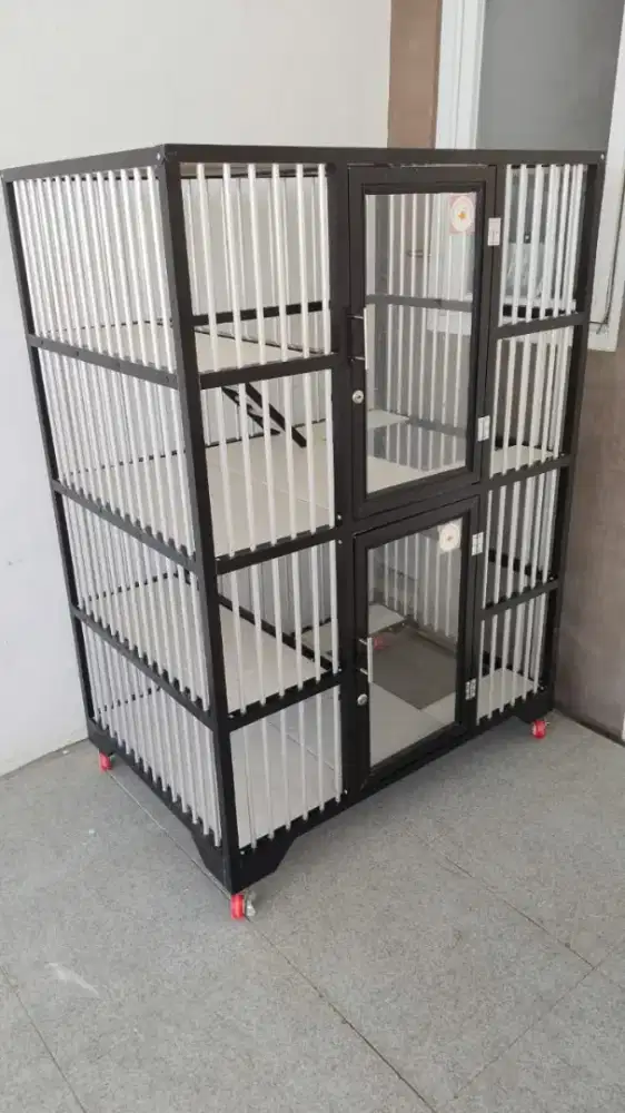 KANDANG KUCING / anjing alumunium 2 kamar