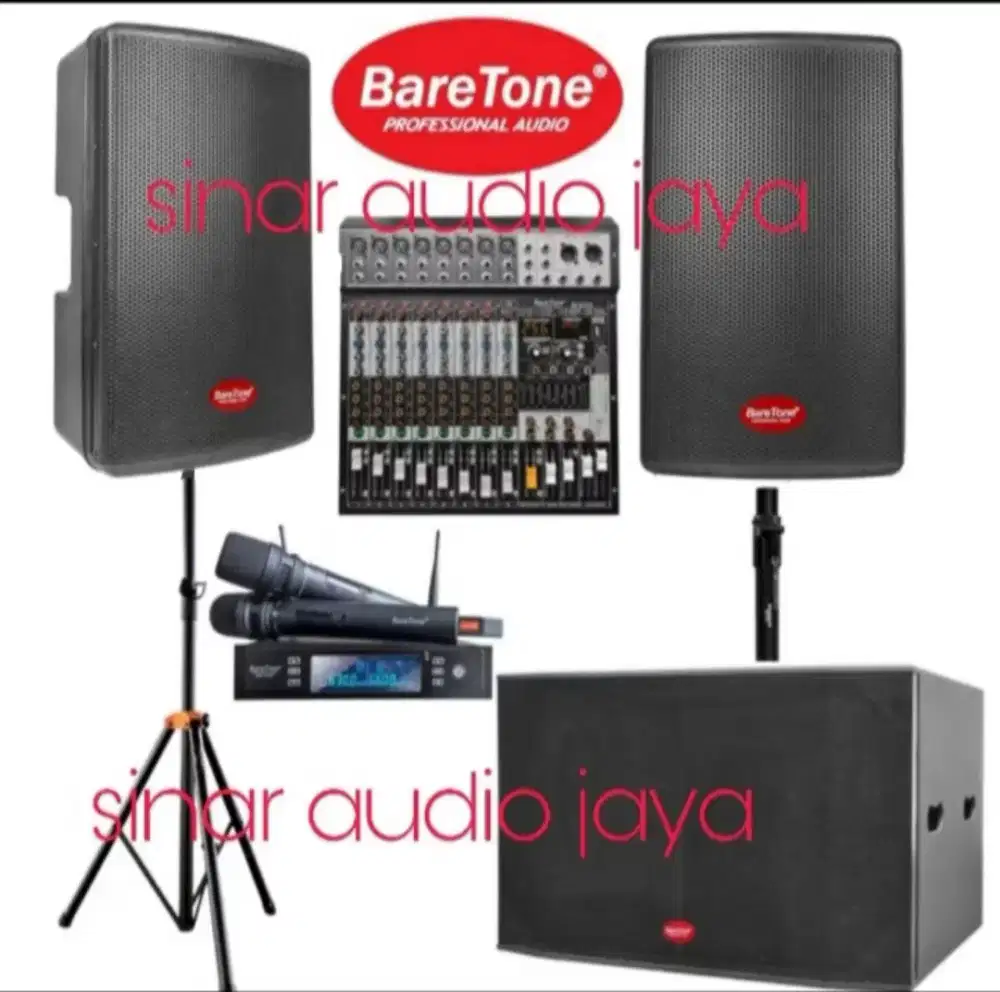 Paket soundsystem Baretone max15h 800watt 15 inch & subwoofer 18 inch