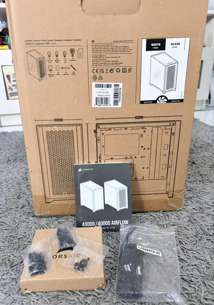 Corsair 4000D airflow tempered glass 2nd mulis komplit