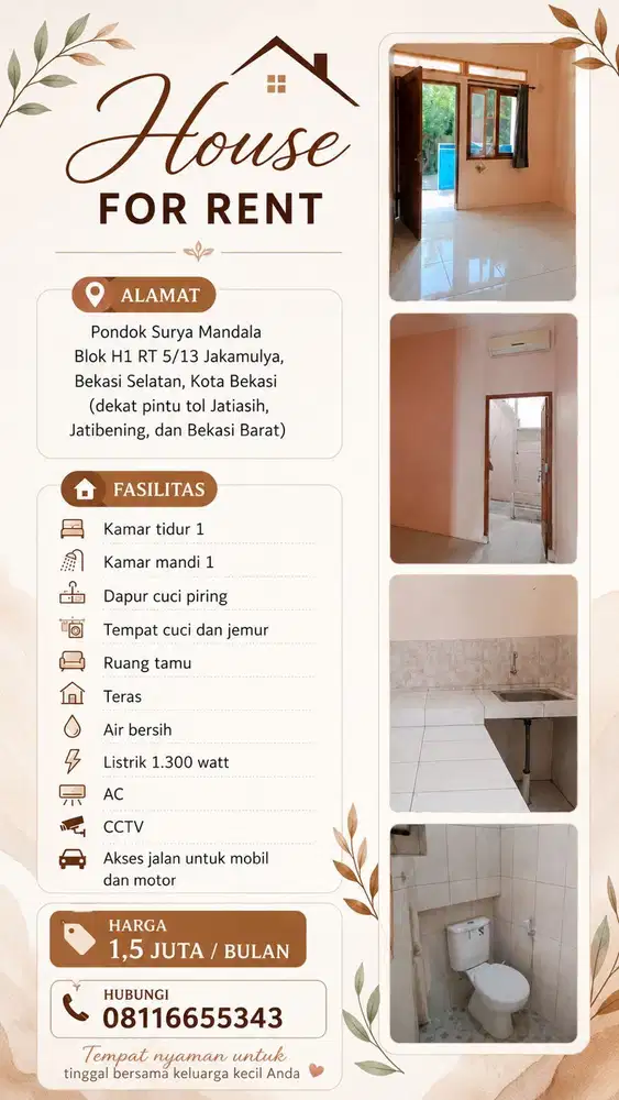 Kontarakan Murah Nyaman Bekasi