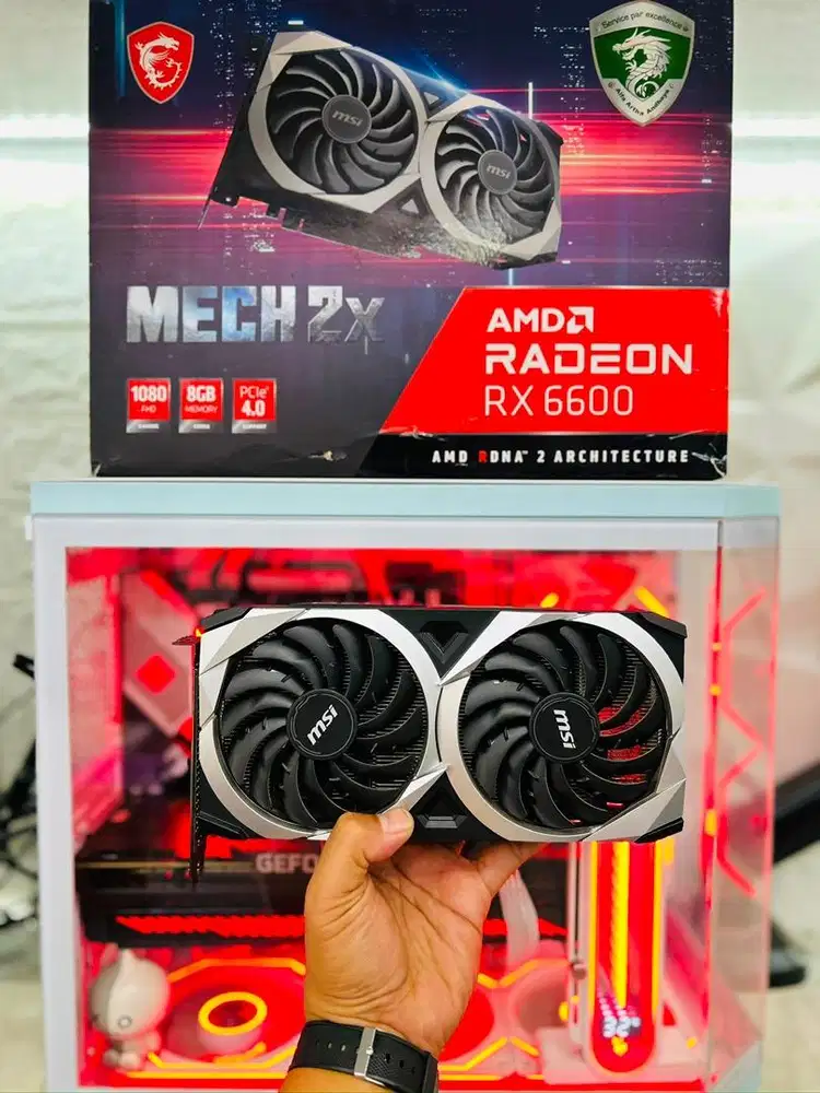 VGA MSI MECH 2X RX 6600 8GB Garansi 2027 Fullset Like New Segel