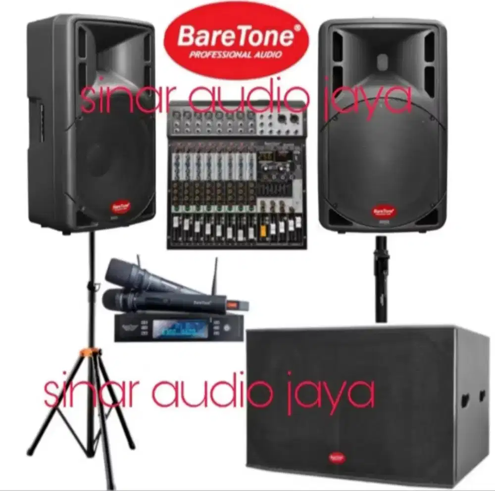 Paket soundsystem speaker Baretone 15 inch & Subwoofer Baretone 18 inc