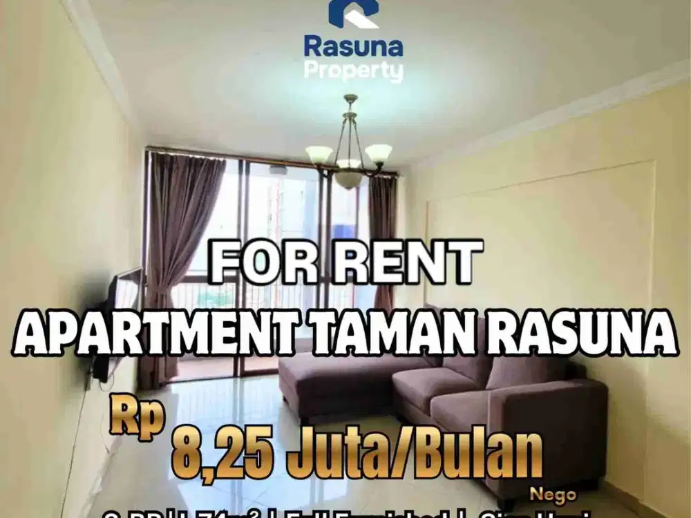 Disewakan, Apartment Taman Rasuna , 2 BR, Full Furnished, Fasilitas Lengkap , Siap Huni