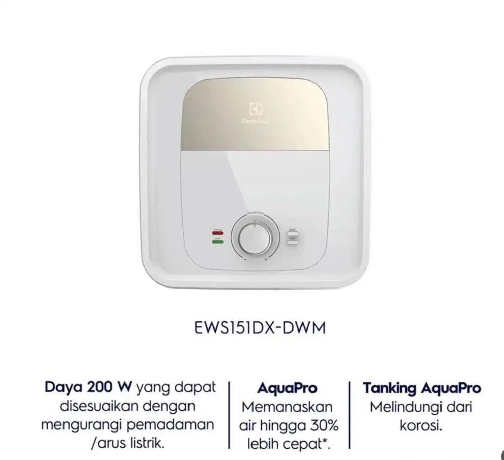 (Preloved) Electrolux Water Heater Storage AquaPro EWS151DX-DWM/penyim