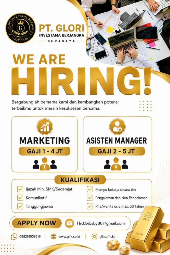Dibutuhkan staff marketing