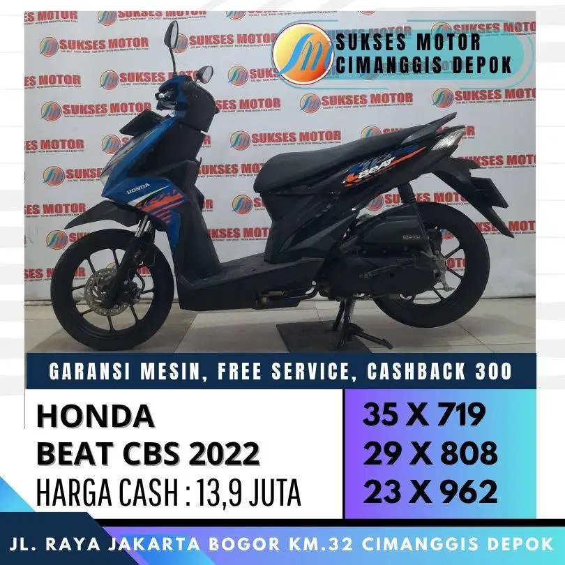 HONDA BEAT SPORTY CBS 2022 CASH/KREDIT CC/PAYLATER