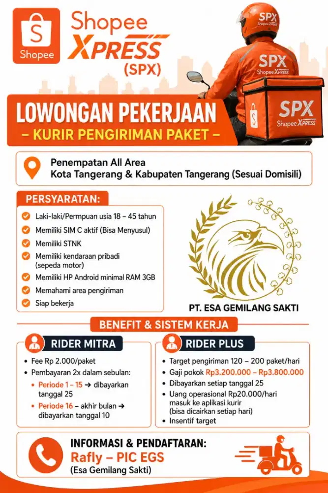 LOWONGAN PAKET DELIVERY SPX