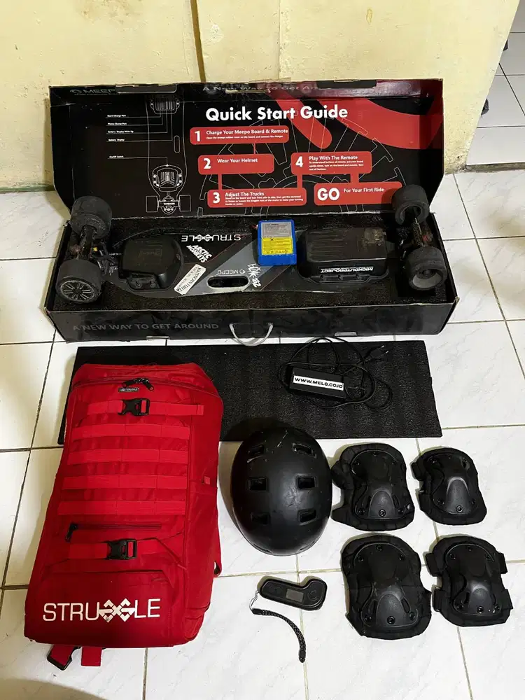 Skateboard Elektrik Meepo V3 + 2 Battery + Full Gear