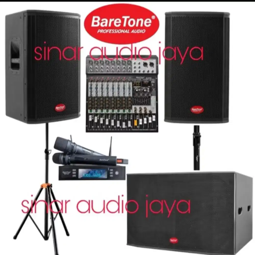 Paket soundsystem Baretone max15rp 15 inch & subwoofer Baretone 18 inc