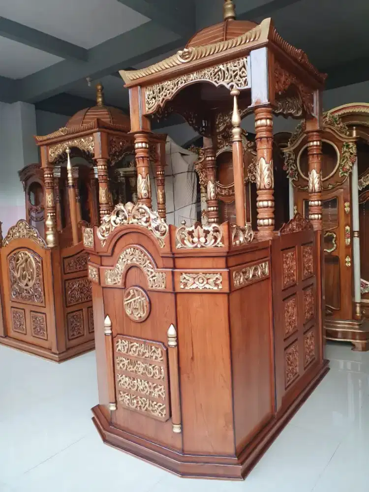 Mimbar masjid kayu jati super