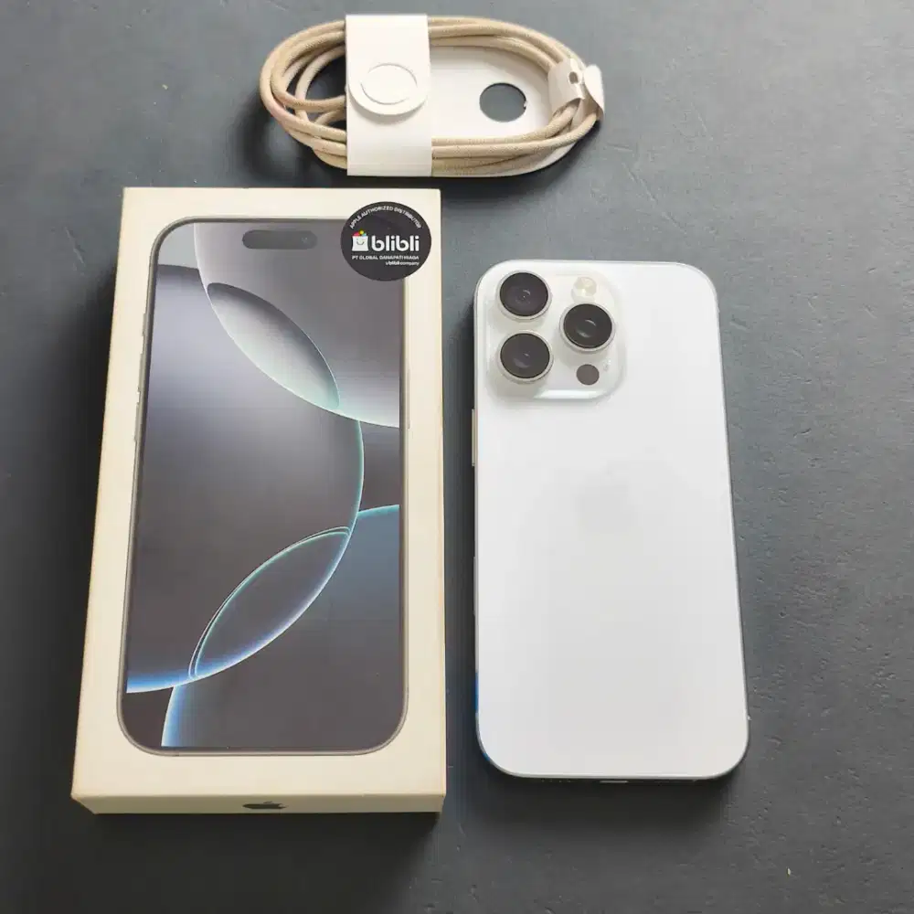 IPHONE 16 PRO 256GB WHITE TITANIUM EX GARANSI RESMI