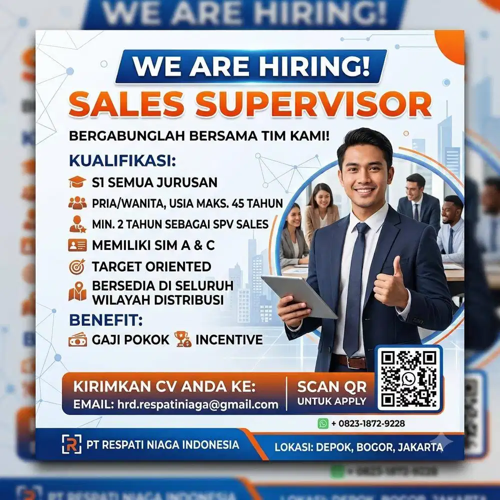 LOWONGAN KERJA: SALES SUPERVISOR