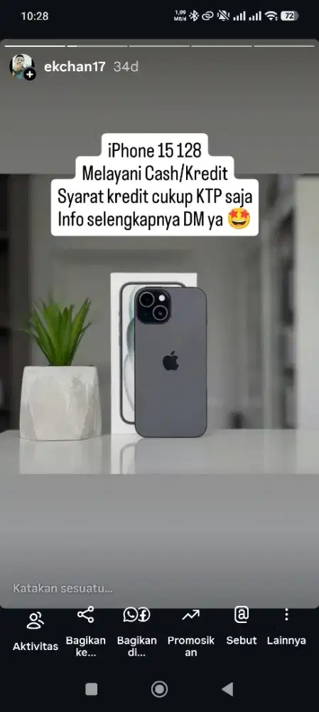 KREDIT IPHONE 15 128GB SYARAT KTP SAJA PROMO BUNGA 0% DAN FREE CICILAN