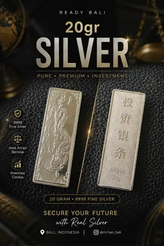 Pure Silver Perak Batangan 20gr S9999 Ready Bali
