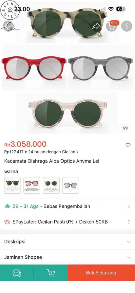 Kacamata Sepeda ALBA OPTICS ITALY !!!