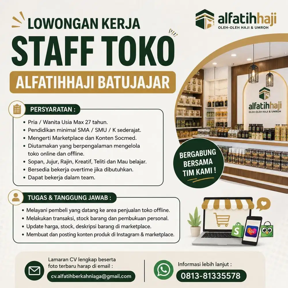 Lowongan Kerja Staff Toko