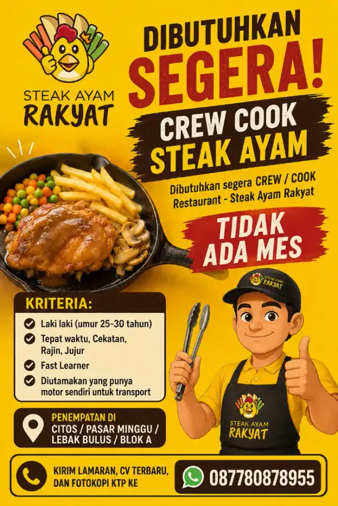 LOWONGAN STEAK AYAM RAKYAT