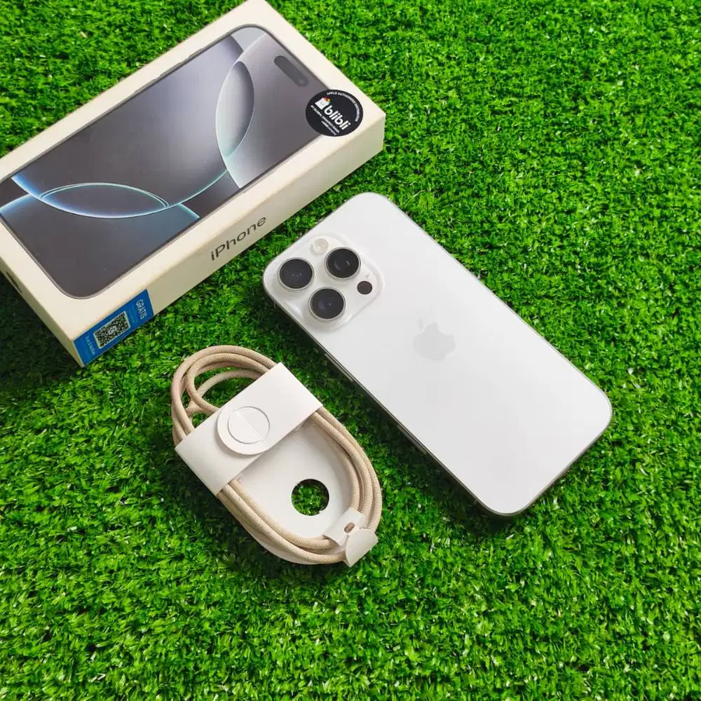 iPhone 16 Pro 256GB White Titanium BH 91% Ex Resmi Fullset Ori