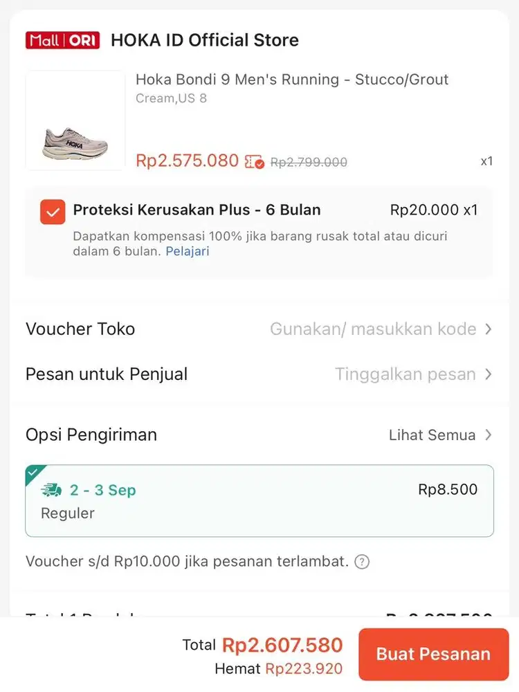 SEPATU HOKA BARU BELUM TERPAKAI