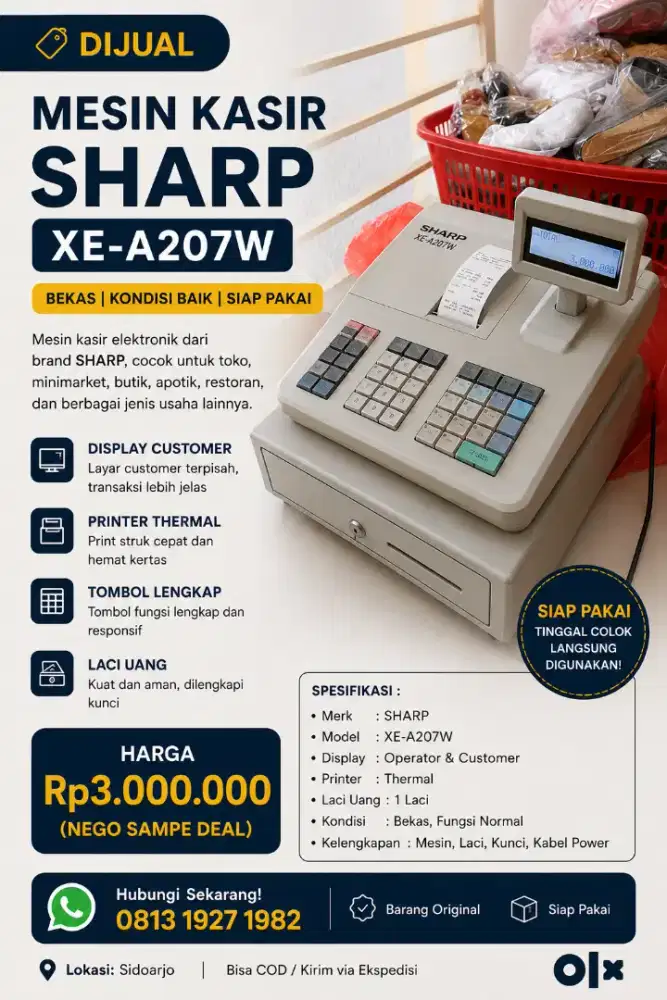 Di Jual Mesin Kasir SHARP XE-A207W