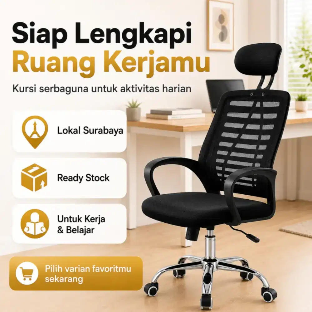 KURSI KANTOR KURSI GAMING/Putar Adjustable Sandaran Kepala Tangan