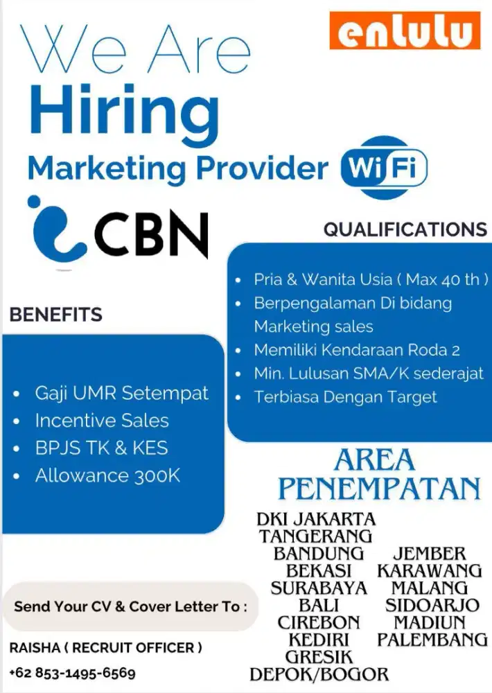 Sales Canvassing wifi CBN fiber