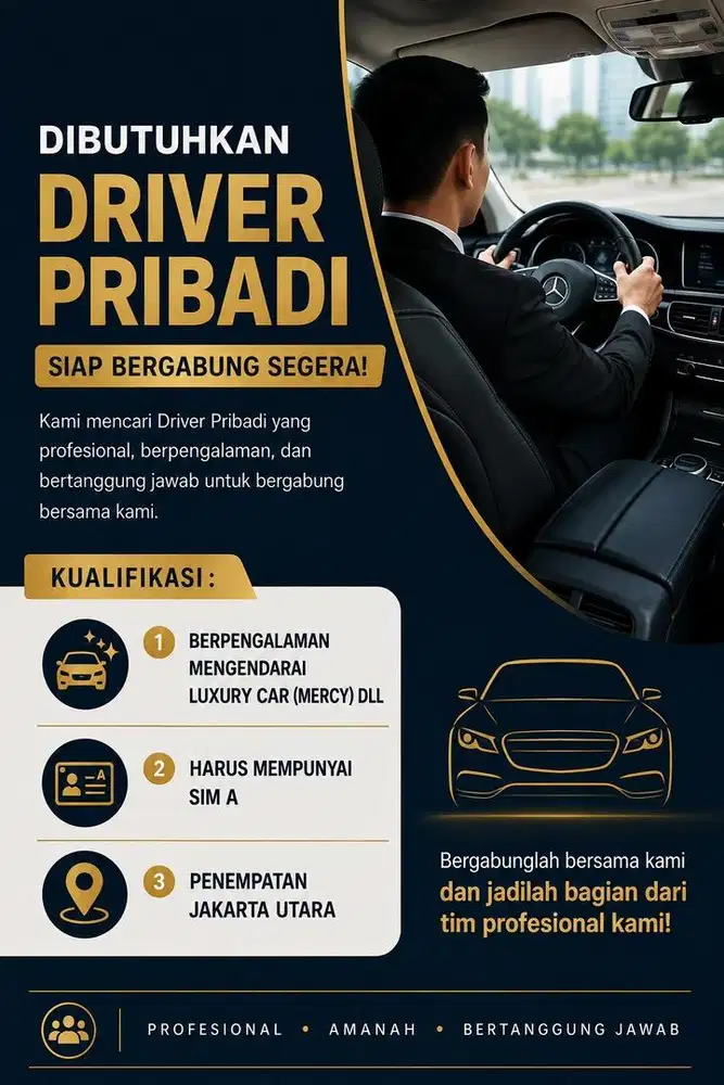 Dibutuhkan Driver Pribadi Segera