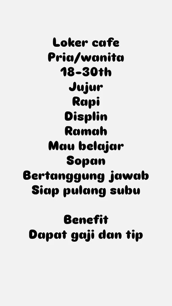 Lowongan kerja cafe