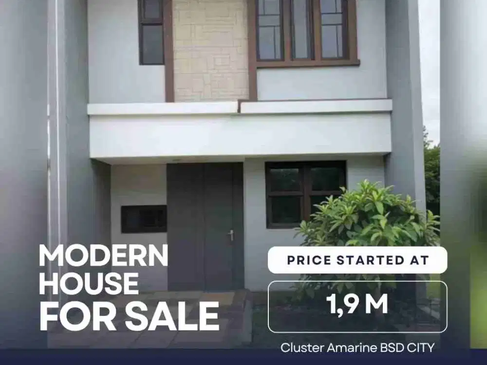 Rumah second tapi belum pernah ditempati 2 lantai bagus dilokasi exclusive BSD CITY