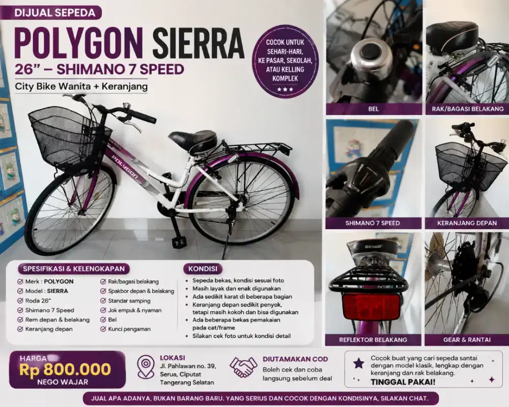 DIJUAL SEPEDA POLYGON SIERRA 26
