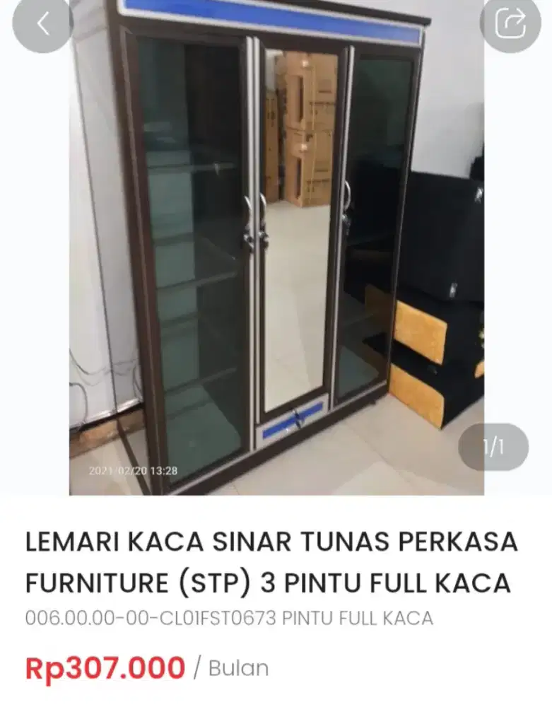 lemari pakaian 3 pintu full kaca