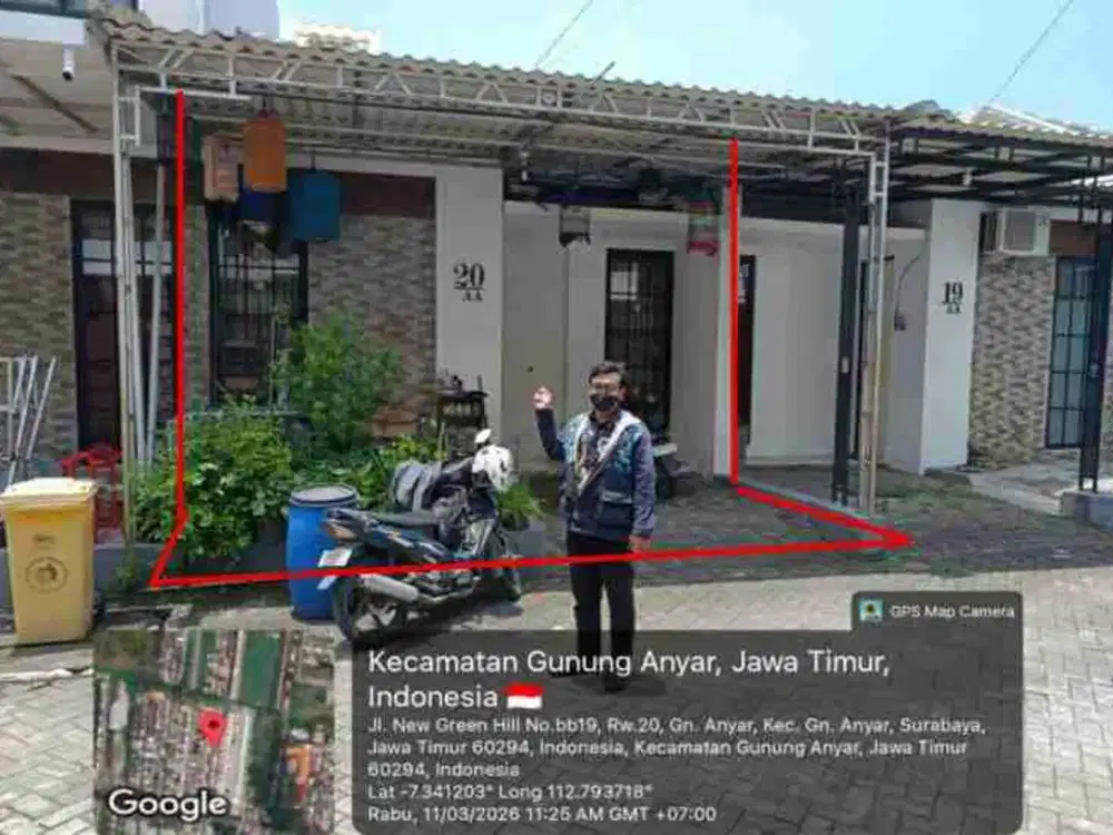 Dijual via lelang Perum New Green Hill Residence IU Blok AA no.20 Kel/kec.Gunung anyar SURABAYA,