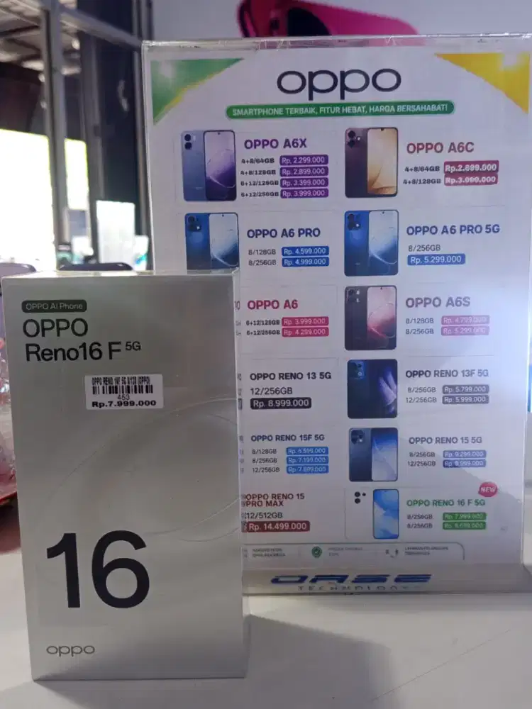 OPPO RENO 16F 5G 8/128 GB READY STOK DI TOKO ATLANTIS JEMPONG